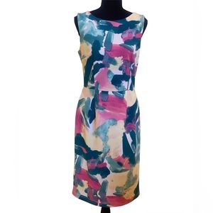 Aqua Sleeveless Colorful Dress